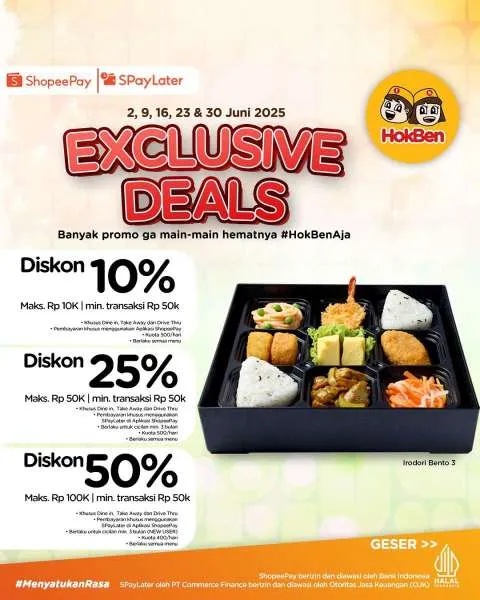 Promo HokBen Exclusive Deals dengan Shopeepay dan SPayLater
