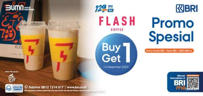 Promo HUT BRI ke-129 Part 1 Edisi 16-17 Des'24 di Flash Coffee, Paris Baguette