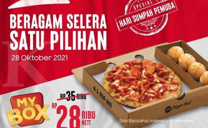 Promo Pizza Hut 28 Oktober spesial di Hari Sumpah Pemuda, beli My Box hanya Rp 28.000