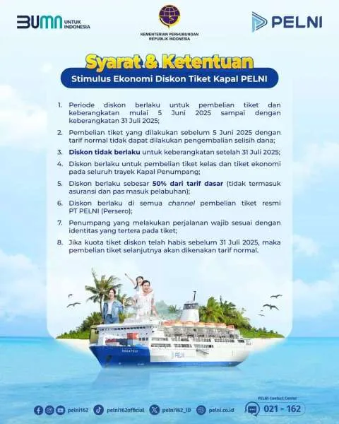 Syarat dan Ketentuan Diskon Tikel Kapal PELNI