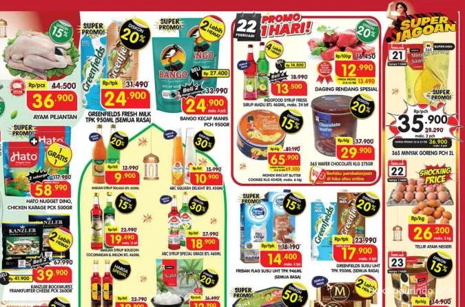 Promo Superindo Hari Ini 21-23 Februari 2025, Sirup Cocopandan-Es Krim Diskon s/d 50%