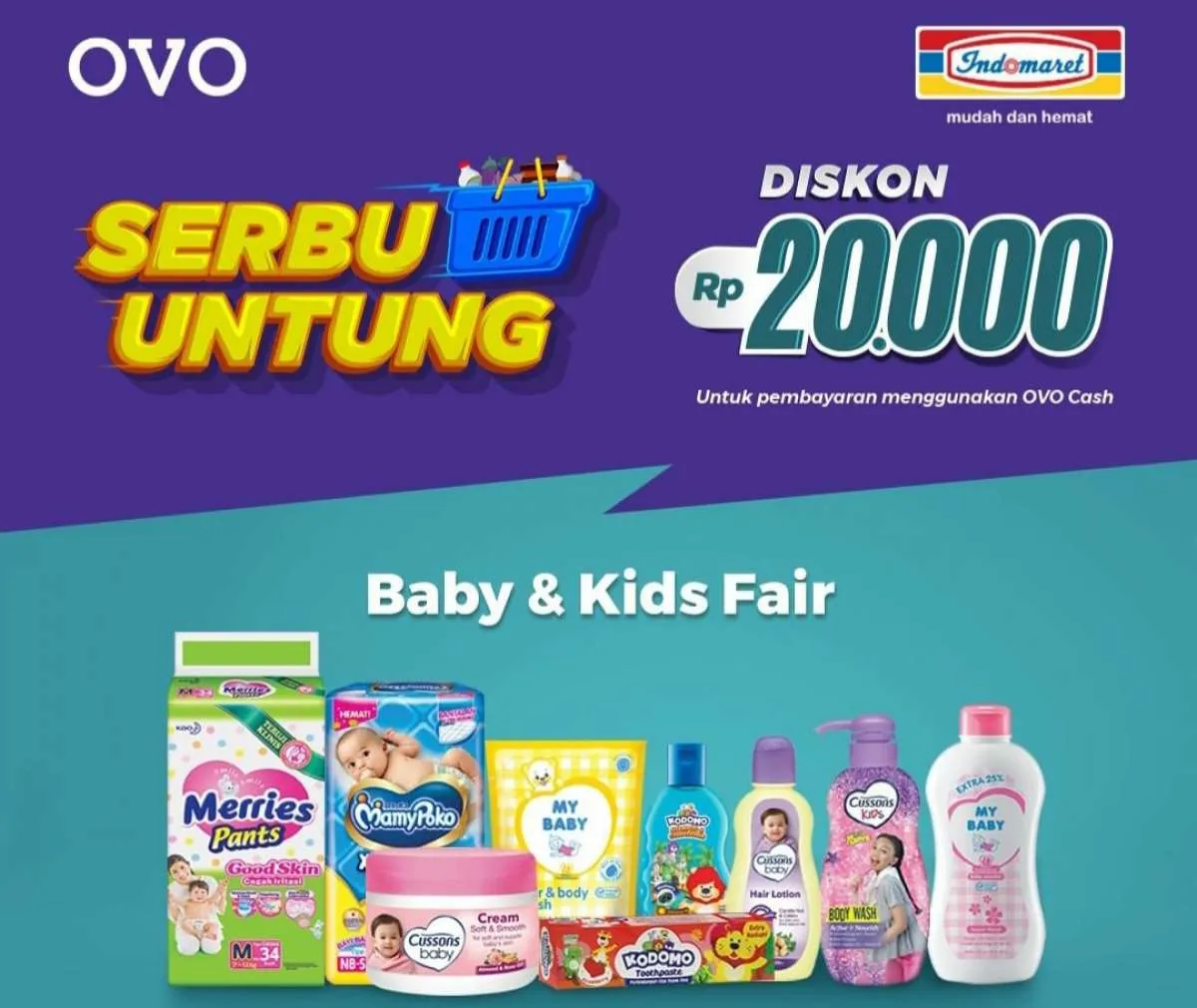 Promo Indomaret Serbu Untung dari Susu hingga Popok Bayi Harga Hemat via OVO Cash