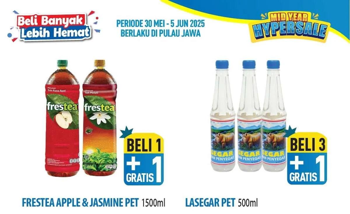 Promo Hypermart Beli Banyak Lebih Hemat sampai 5 Juni 2025, Frestea Beli 1 Gratis 1