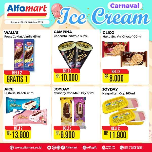 Promo Alfamart Carnaval Ice Cream 16-31 Oktober 2024