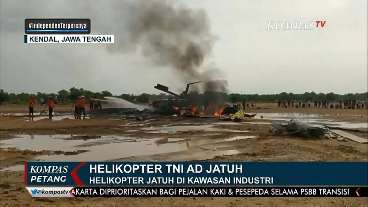 Helikopter TNI AD jatuh di Kaliwungu, Kendal, Jawa Tengah tewaskan 3 penumpang