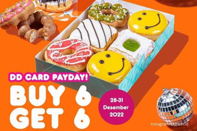 Promo Dunkin Akhir Tahun hingga 31 Desember 2022, Beli 6 Gratis 6 Donut Rp 76.000