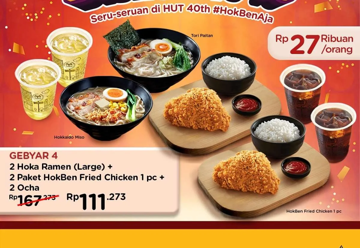 Promo HokBen 40 Tahun Sampai 24 April 2025, Diskon Serba 40% Segera Berakhir