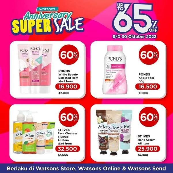 Promo Watson Anniversary Super Sale Periode sampai 30 Oktober 2022