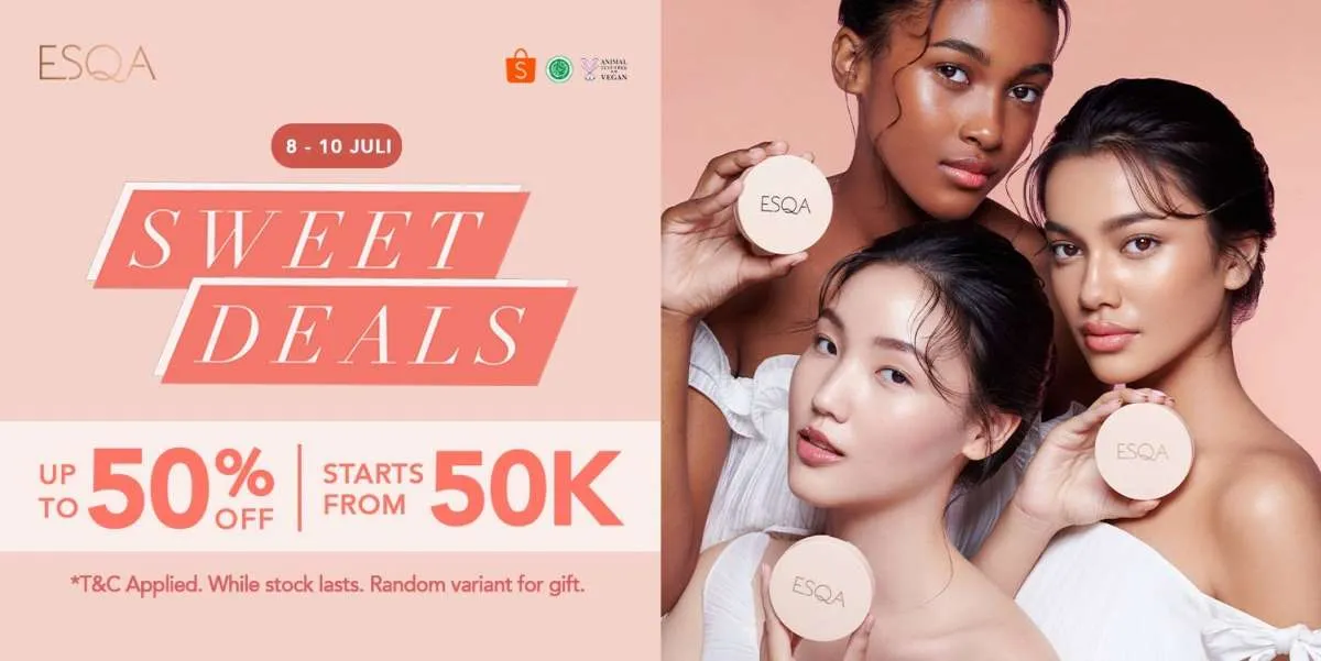 Promo ESQA Sweet Deals 8-10 Juli 2022, Eyeshadow hingga Lip Gloss Diskon s/d 50%