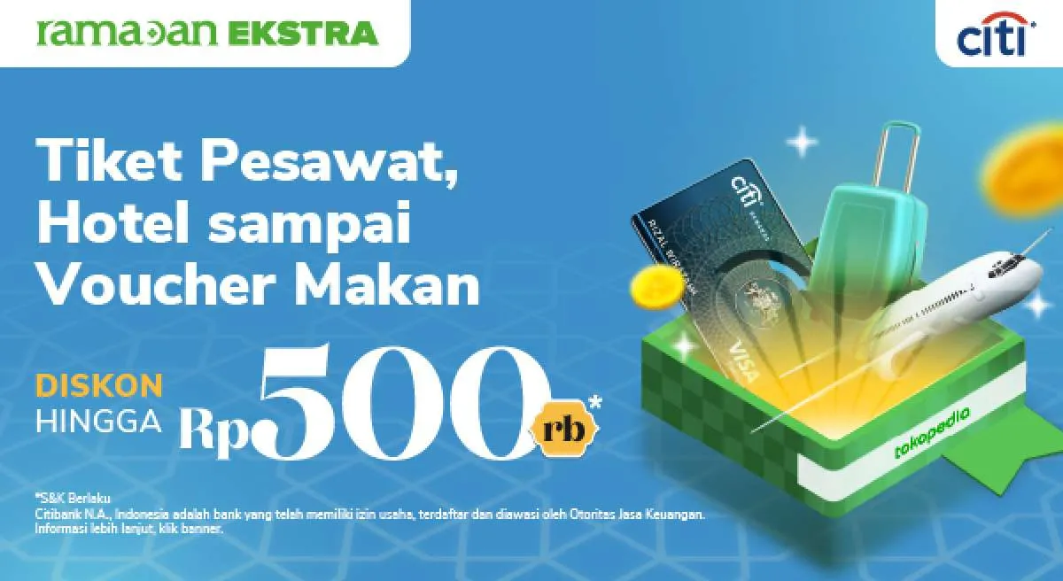 Promo Kredit Citibank 21 Mar – 1 Mei 2022, Diskon Kebutuhan Traveling s.d Rp500.000