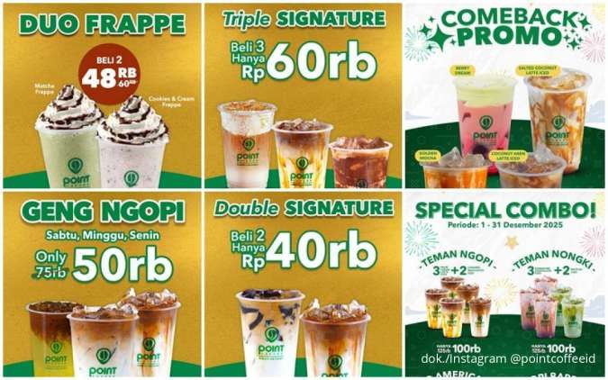 6 Promo Spesial Point Coffee di Akhir Tahun, Harga Mulai Rp 20 Ribuan