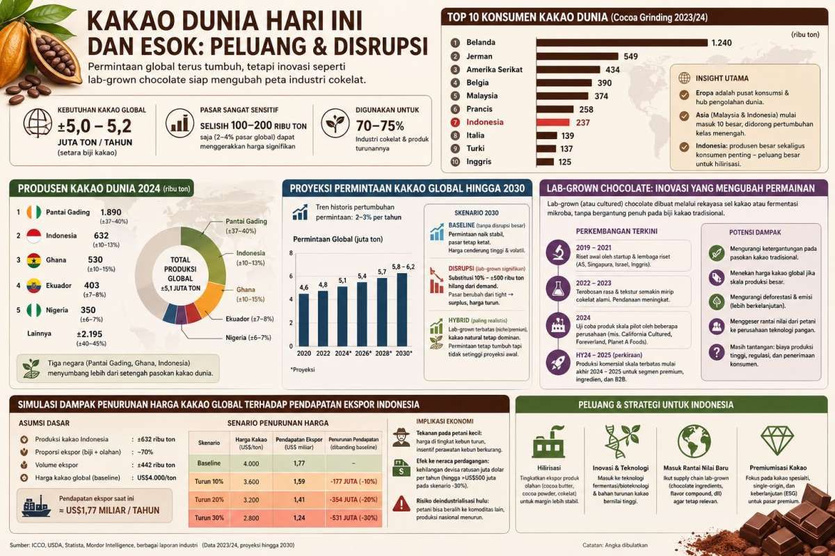 Pasokan Kakao Sering Terganggu, Pengembangan Cokelat Lab Jadi Diversifikasi Penting