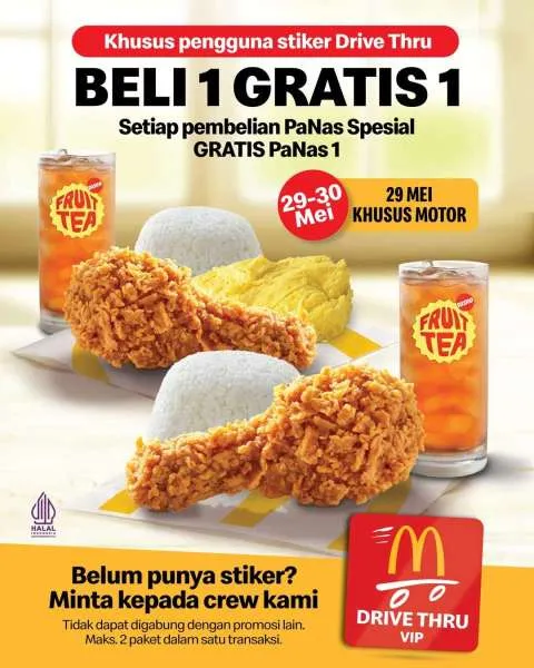 Promo McD Beli 1 Gratis 1 Khusus Motor
