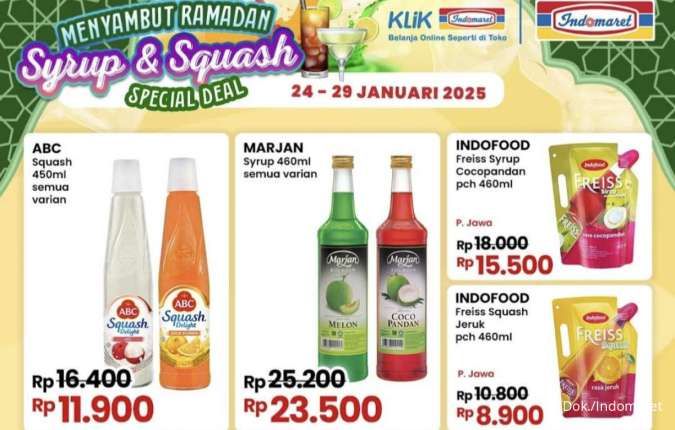 Promo Indomaret Sambut Ramadan 24-29 Januari 2025, Sirup Marjan Harga Spesial