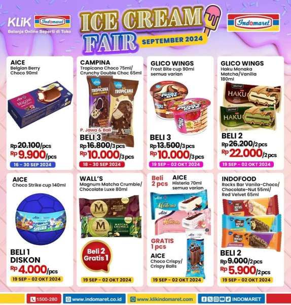 Promo Es Krim di Indomaret September 2024 Spesial Ice Cream Fair