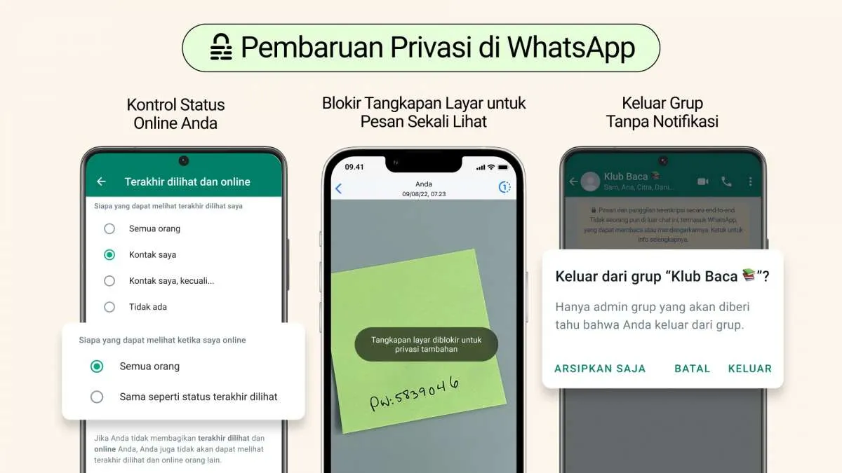 Inilah 3 Fitur WhatsApp Terbaru, Kini Fokus pada Privasi Pengguna