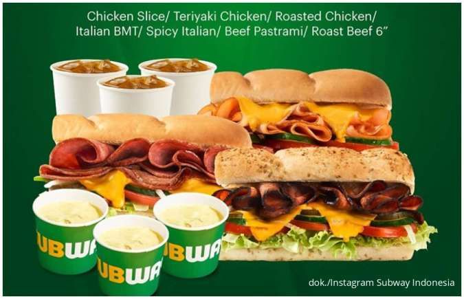 Promo Subway Combo Cemara Mei, Paket Ber-2 atau Ber-3 Harga Spesial Free Upsize Minum