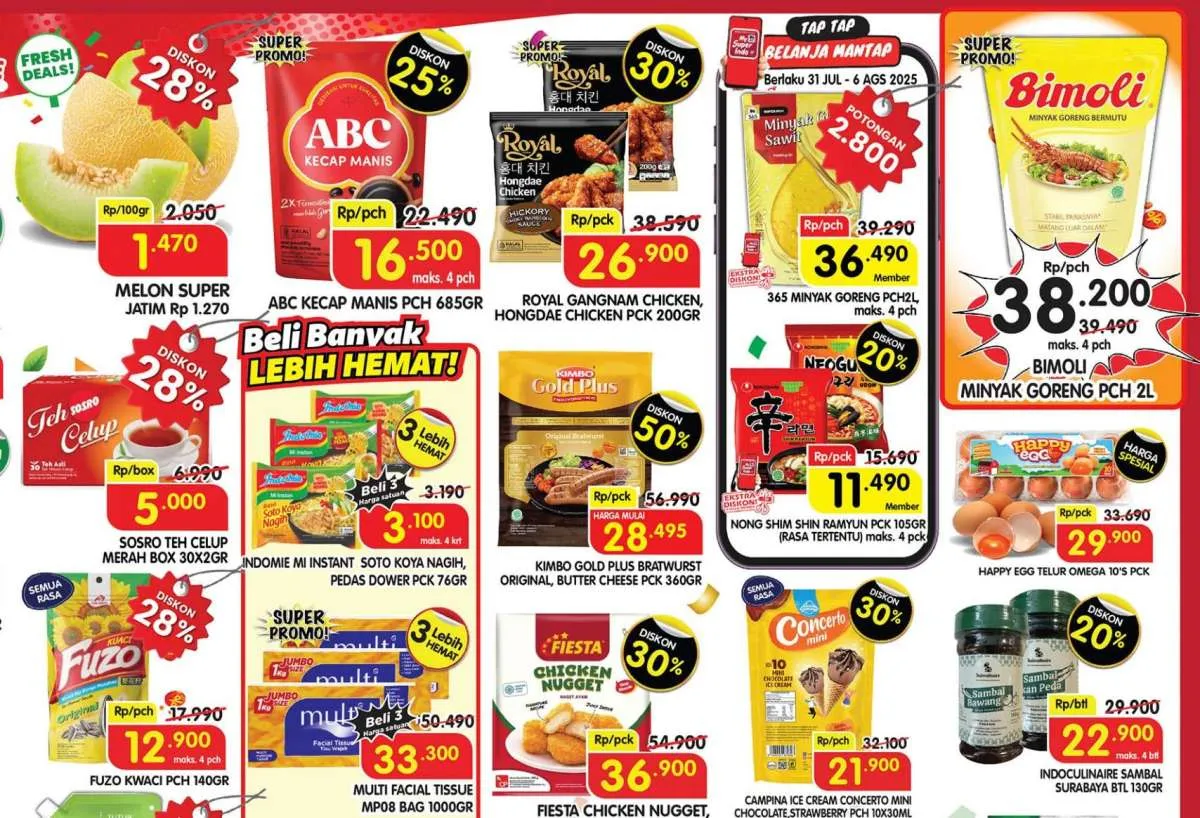 Promo Superindo Weekday 4-7 Agustus 2025, Minyak Goreng dan Telur Harga Spesial
