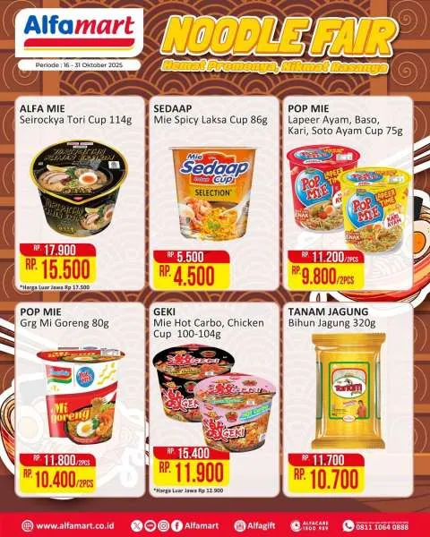 Promo Alfamart Noodle Fair Periode 16-31 Oktober 2025