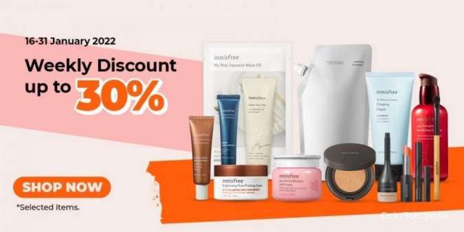 Promo Makeup dan Skincare Innisfree Diskon hingga 30% Periode 16-31 Januari 2022