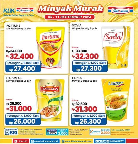 Promo Minyak Goreng Murah di Indomaret 5-11 September 2024