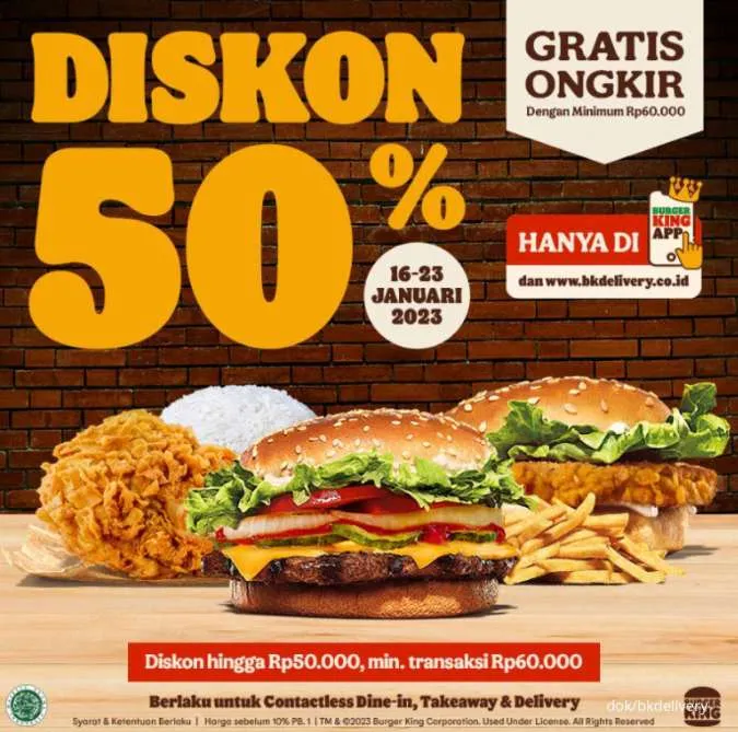 Promo Burger King Imlek 2023 Diskon 50%