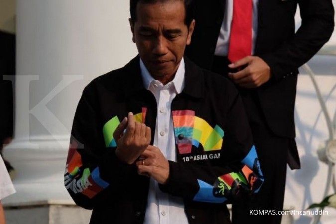 Presiden Jokowi kenakan jaket Asian Games saat bertemu siswa SMA berprestasi