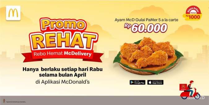 Promo McD 24-26 April 2024, Paket ABC-Rebo Hemat 5 Ayam Gulai McD Rp 60.000