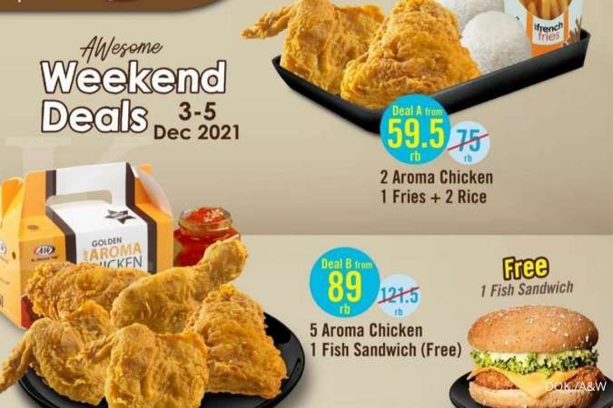 Promo A&W 3-5 Desember 2021, Paket Weekend Deal Harga Hemat Mulai Rp 18.000