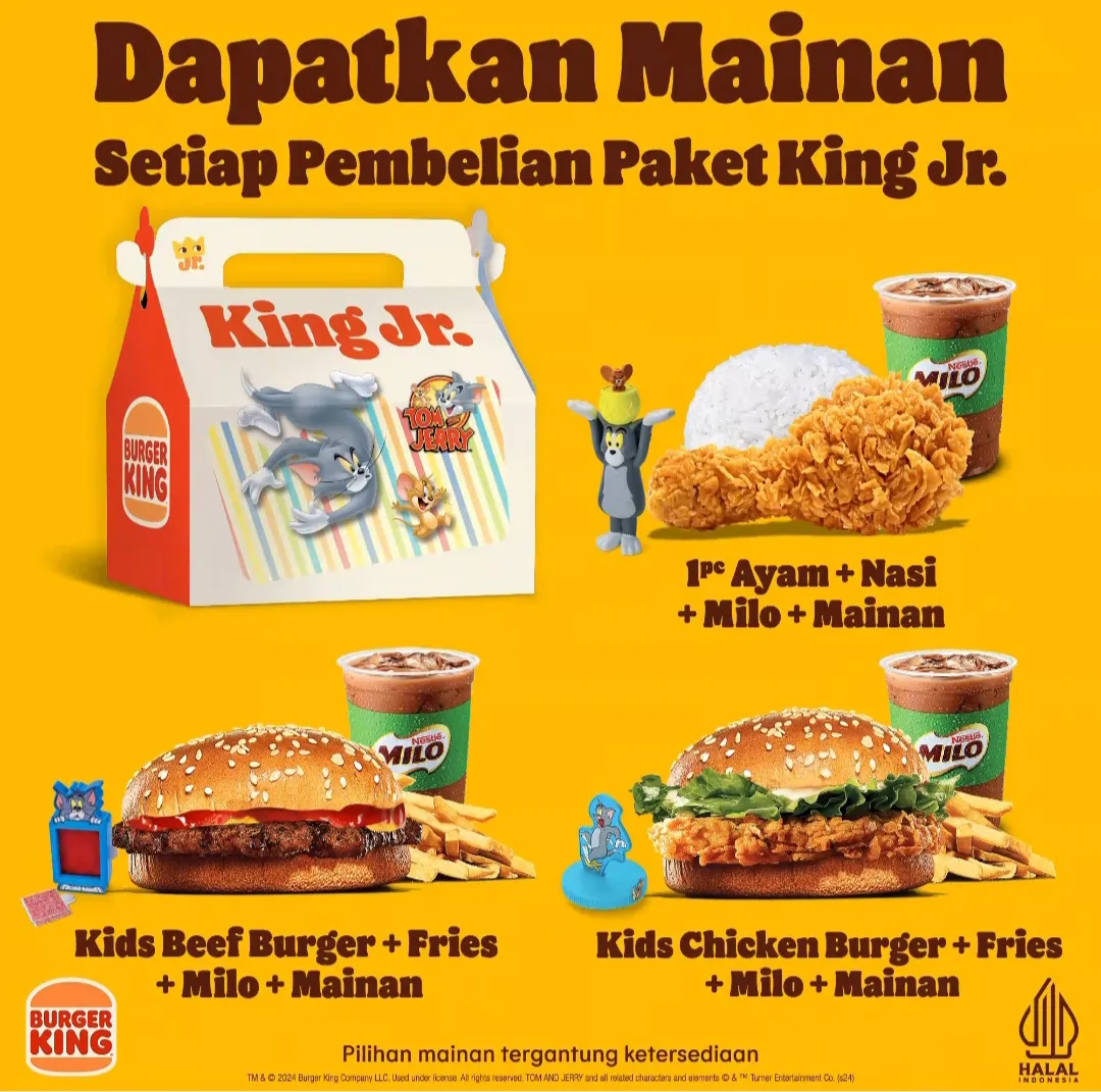 Promo Burger King Paket King Jr mainan Tom and Jerry