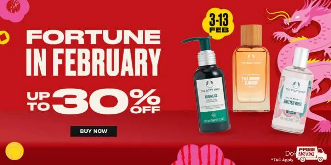 Promo The Body Shop Fortune in February Periode 3-13 Februari 2024