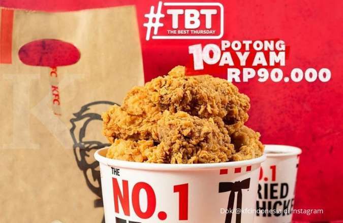 Promo KFC 19 Agustus, The Best Thursday hadir lagi dengan 10 ayam harga Rp 90.000