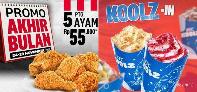 Promo KFC 5 Ayam Cuma Rp 55.000, Berlaku sampai 29 November 2023