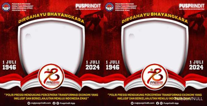 Kumpulan Twibbon Hari Bhayangkara ke- 78 Tahun 2024 dan Cara Membagikan Twibbon