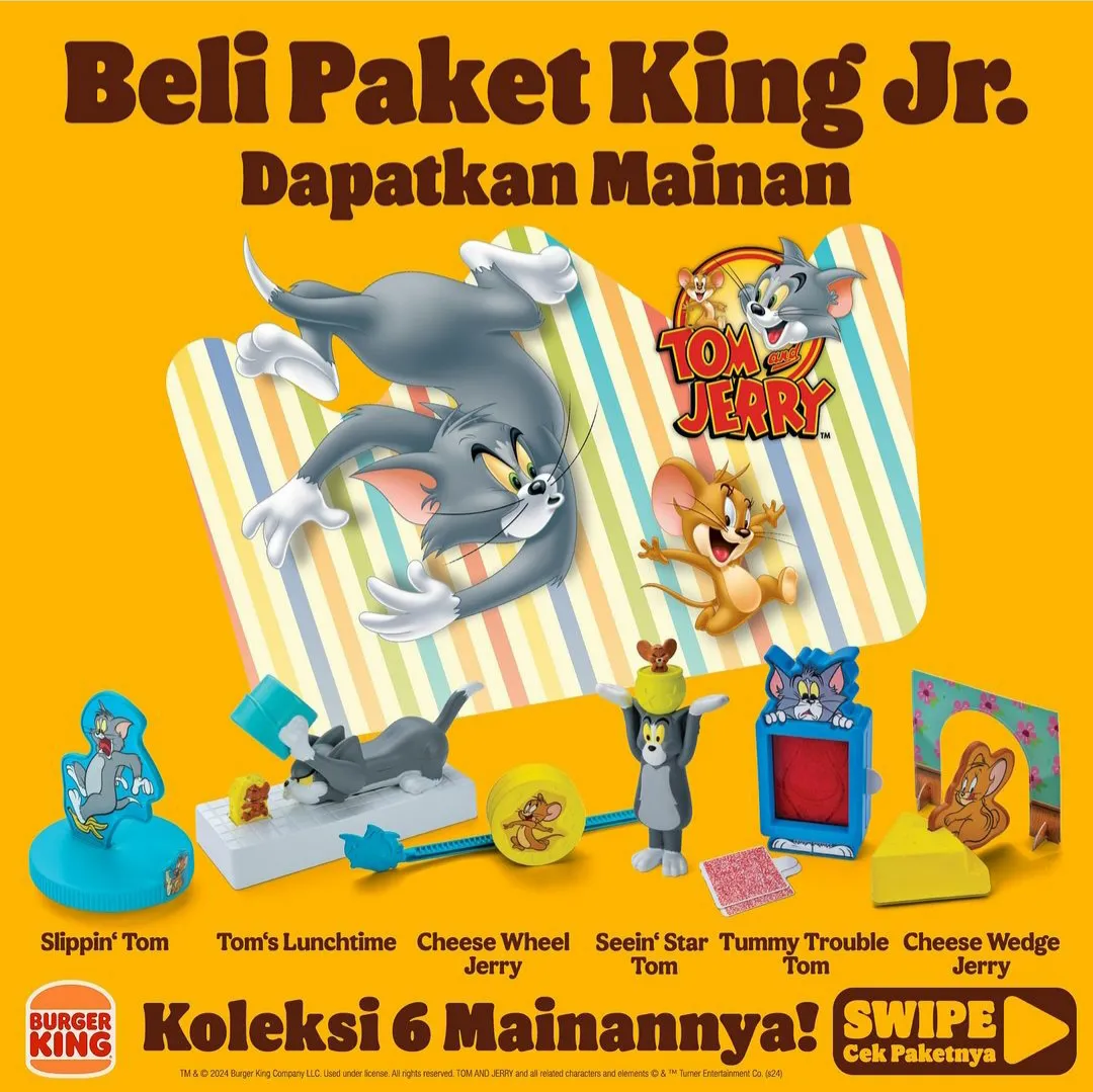 Promo Burger King Paket King Jr mainan Tom and Jerry