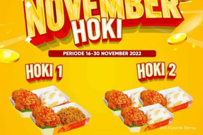 Promo Geprek Bensu November 2022, Diskon Aneka Paket Ayam Geprek, Nasi, dan Mi