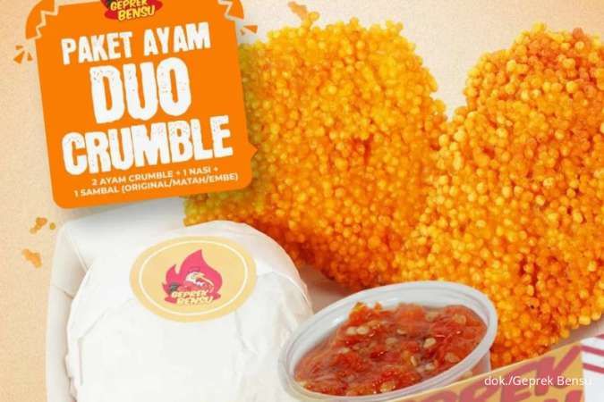 Promo Menu Baru Geprek Bensu, Paket Ayam Duo Crumble Cuma Rp 25.000