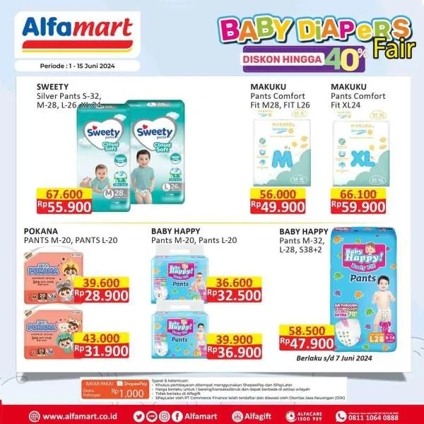 Promo Alfamart Baby Diapers Fair Periode 1-15 Juni 2024