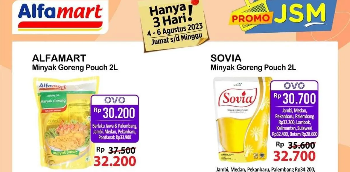 Katalog Harga Promo JSM Alfamart 4-6 Agustus 2023, Promo Minyak Goreng di Akhir Pekan