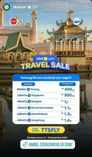 Tiket.com Travel Sale 13-18 September 2024