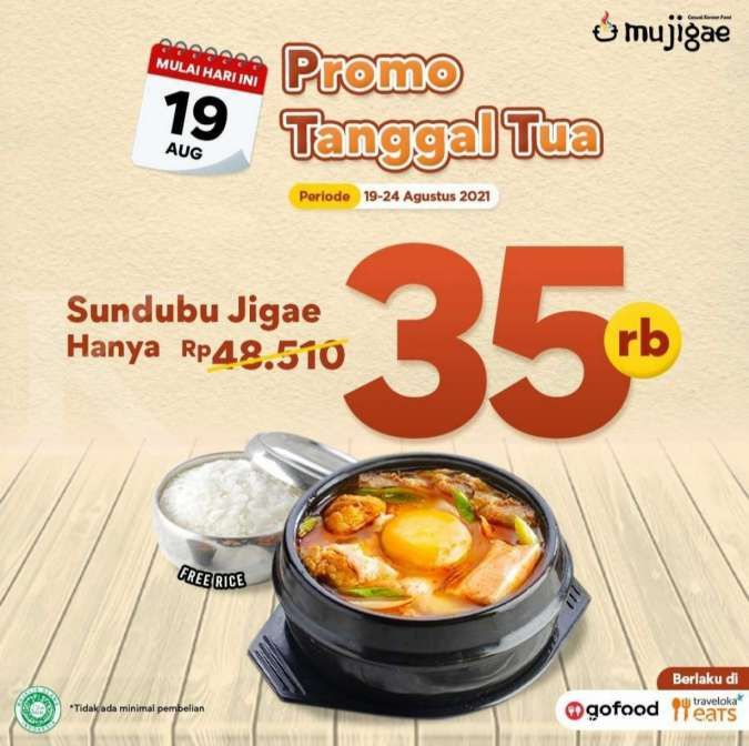 Promo Mujigae Resto 24 Agustus 2021, Hari Terakhir Sundubu Jigae + Nasi Rp 35.000