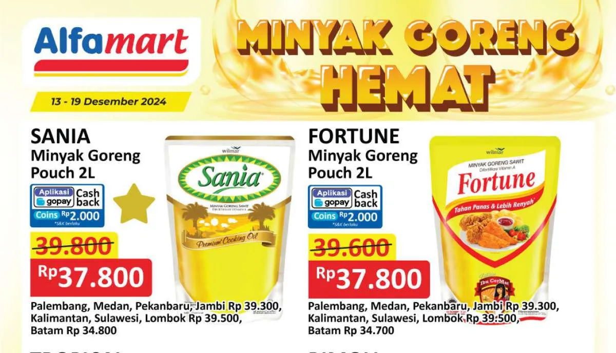 Promo Minyak Goreng Superindo-Tip Top Weekend Akan Berakhir, Harga Hemat di Alfamart