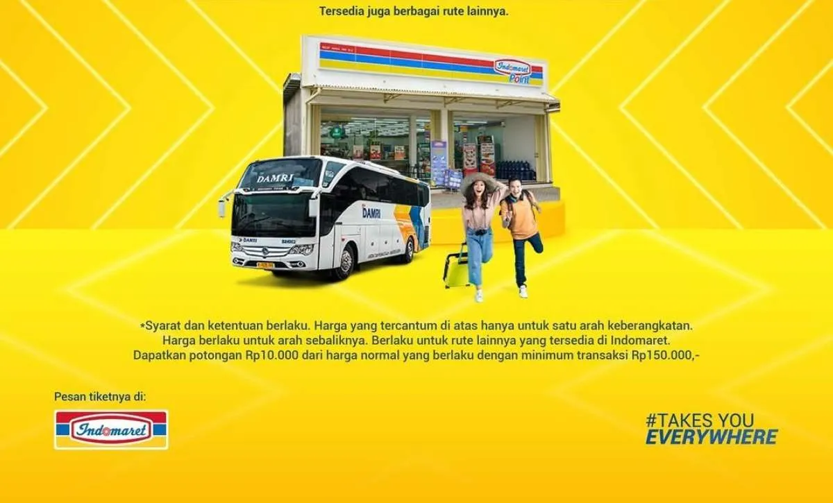 Promo Tiket Bus Damri Diskon Rp 10.000 di Indomaret, Apa Saja Syaratnya?