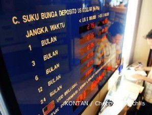 Selisih bunga kredit dan deposito tetap 5,45%