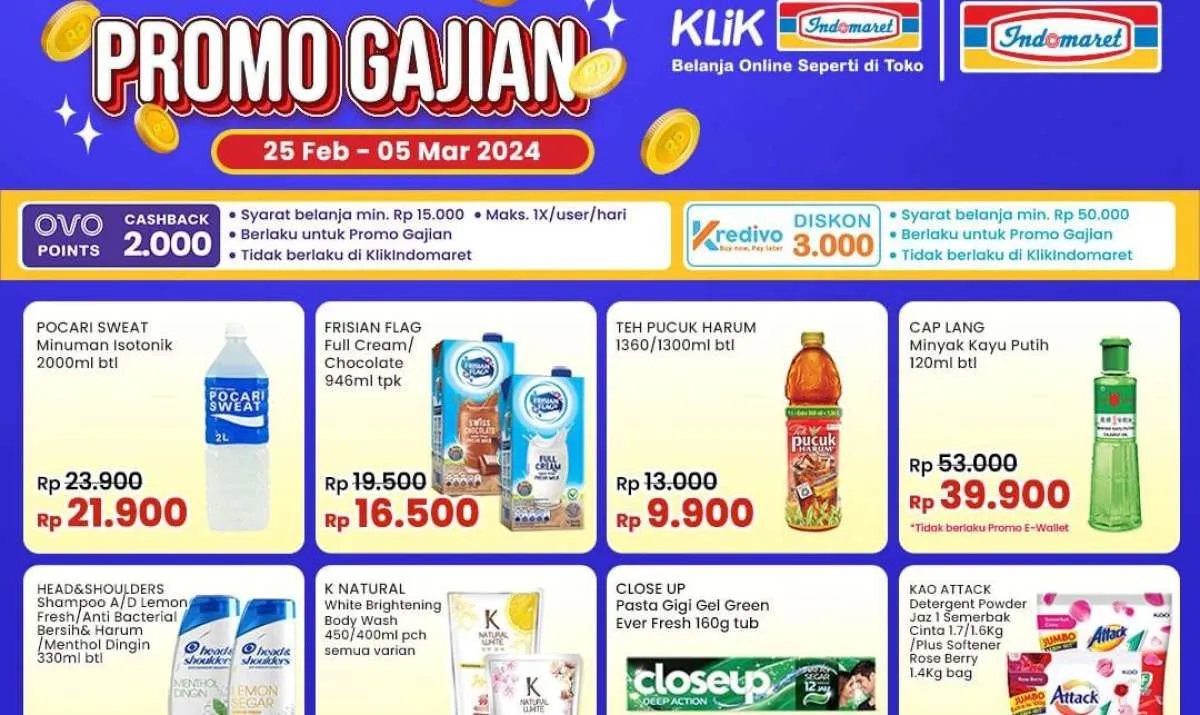 Promo Gajian Indomaret Terbaru 26 Februari 2024, Ada Promo Close Up Rp 14.000-an