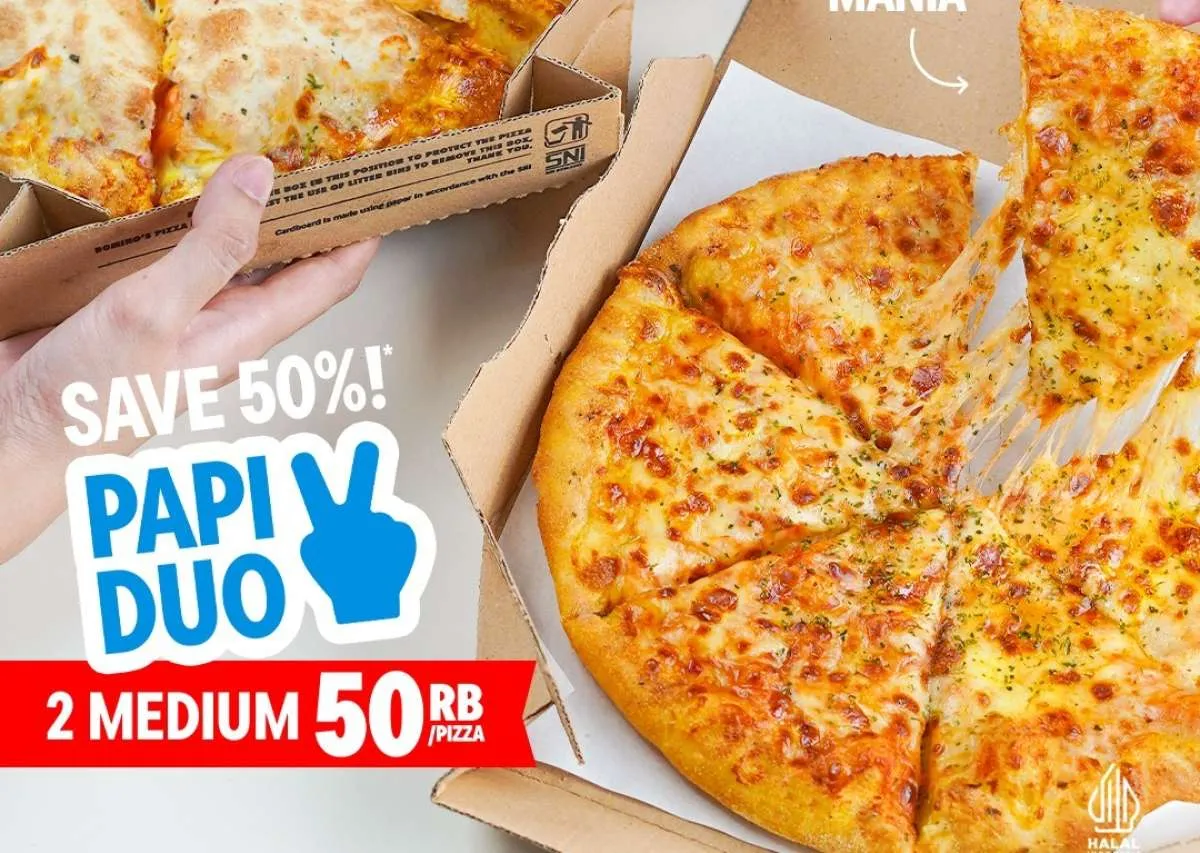 Promo Domino's Pizza Papi Duo November 2025, Ada Diskon 50% Bebas Pilih Medium Pizza